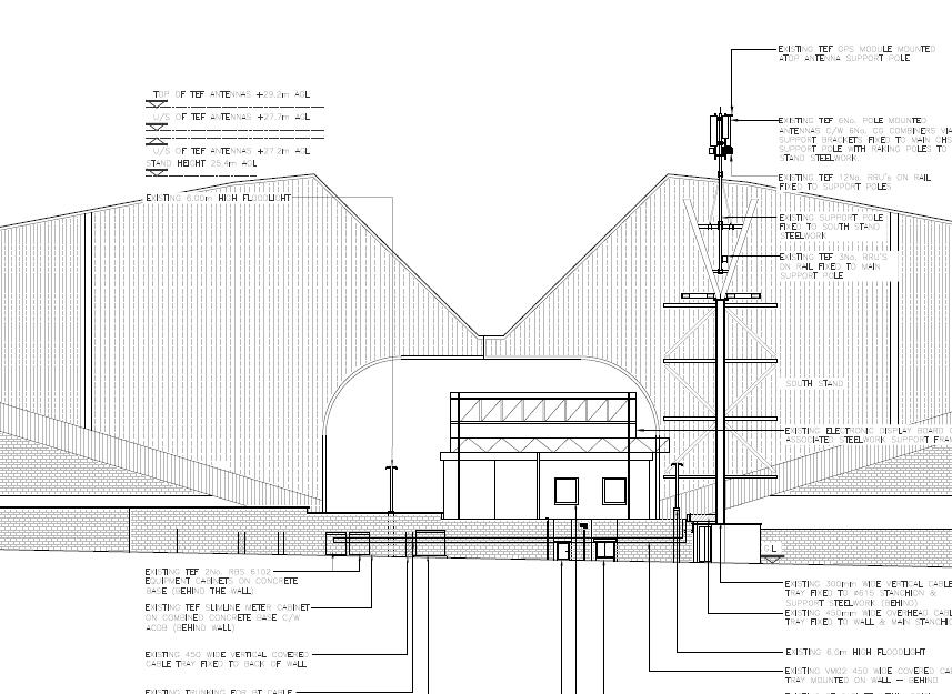 Telecoms technical elevation drawing